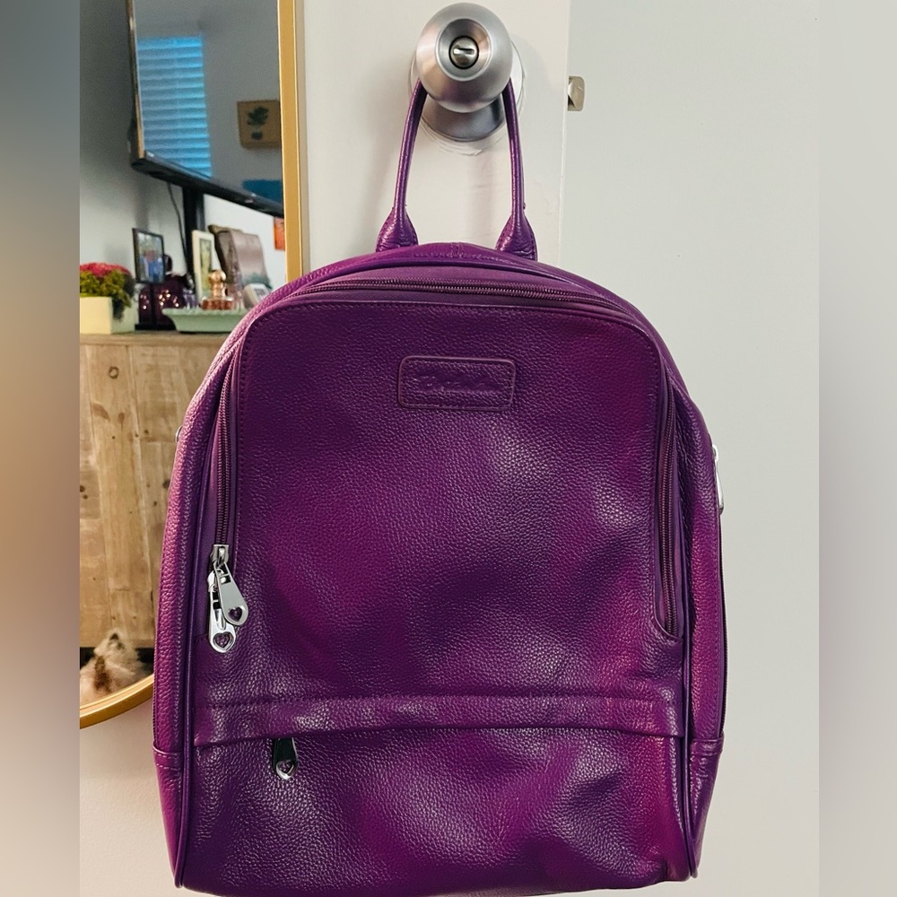 Bostanten Leather Purple Backpack